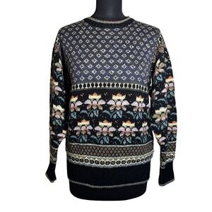 The Import‎ Workshop Vintage Floral Fair Isle Knit Sweater, Women's Size Medium